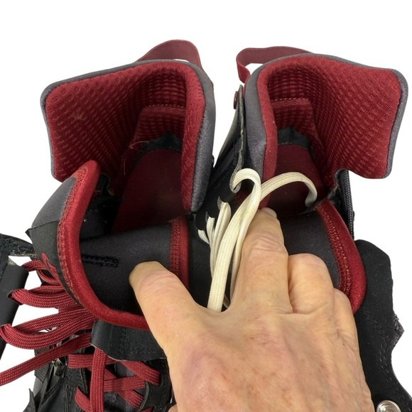 Nike Air Max 720 Saturn Black Team Red Thunder Gray Leather Sneakers Size 7.5 - Picture 10 of 16